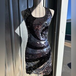 Forever 21 Black and Silver Sequin Mini Dress
